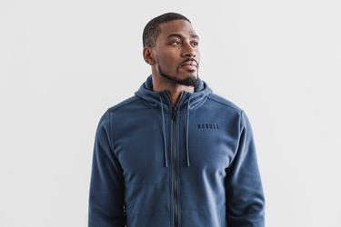 Nobull Arctic Zip-up Men's Jackets Grey Blue | Australia (IN3716)